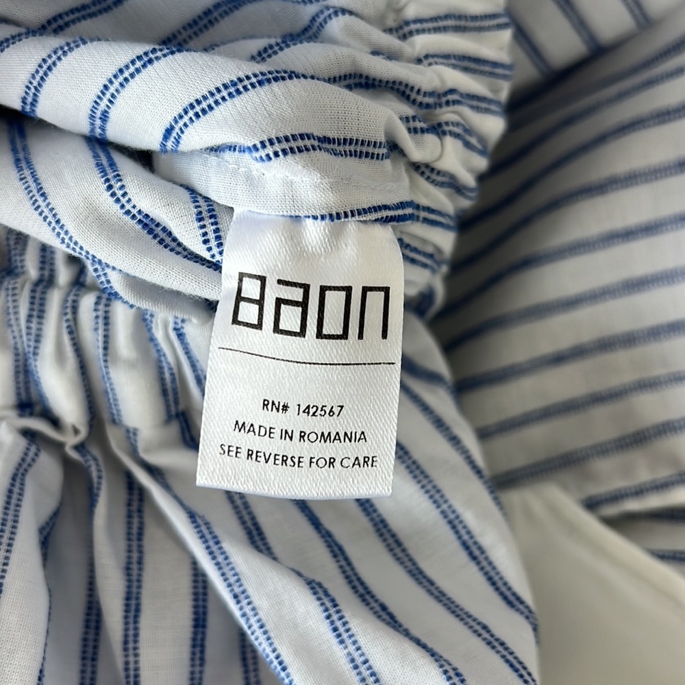 By Any Other Name Long Sleeve Blue & White Striped Midi Shirt Dress Size XL - Picture 10 of 15